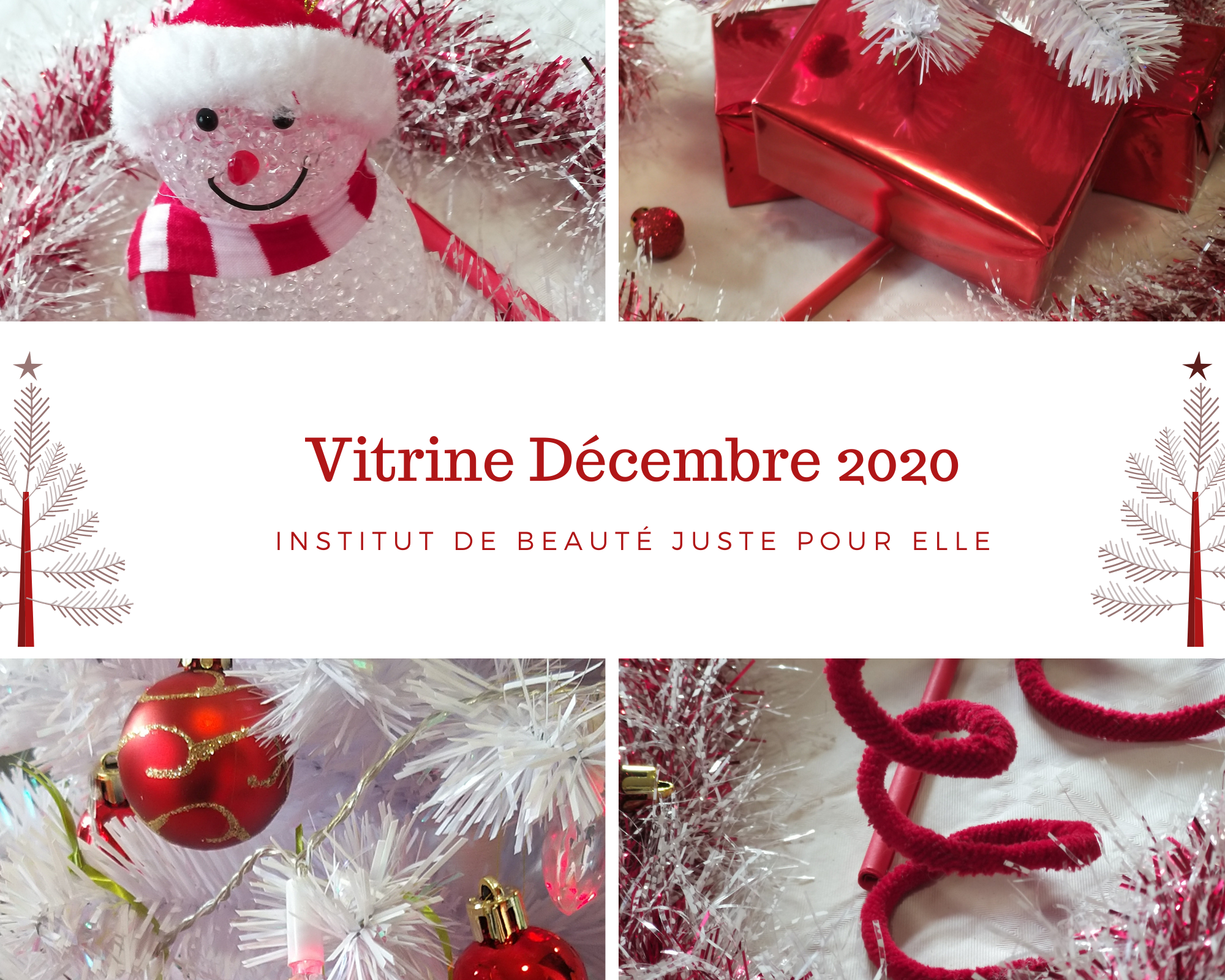 Carte présentant la vitrine de Noël 2020